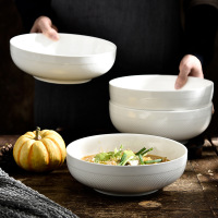 Ceramic tableware mesh Ceramic bowl Pure white salad bowl MM1055-10