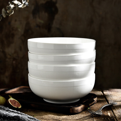 Ceramic tableware mesh Ceramic bowl Pure white salad bowl MM1055-10