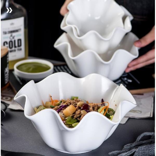 Creative pure white ceramic bowl rimmed sauce dish MU0038