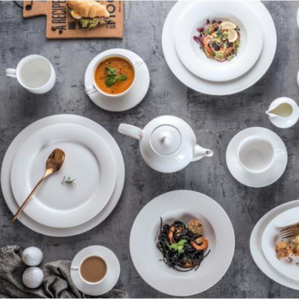 Creative white ceramic dish and plate set home 2870