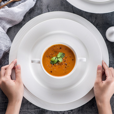 Creative white ceramic dish and plate set home 2870