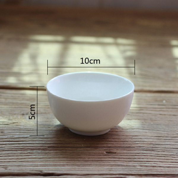 Round pure white simple ceramic bowl household MU0255