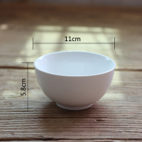 Round pure white simple ceramic bowl household MU0255