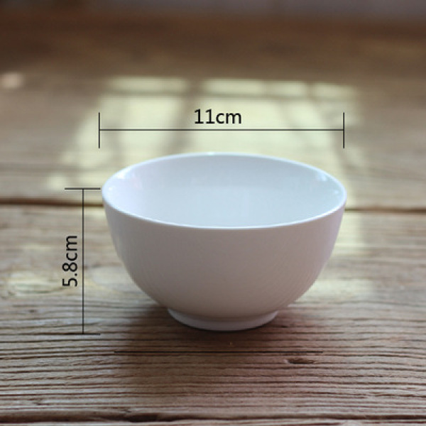Round pure white simple ceramic bowl household MU0255