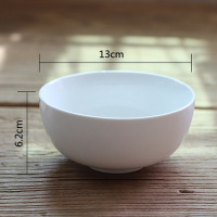 Round pure white simple ceramic bowl household MU0255