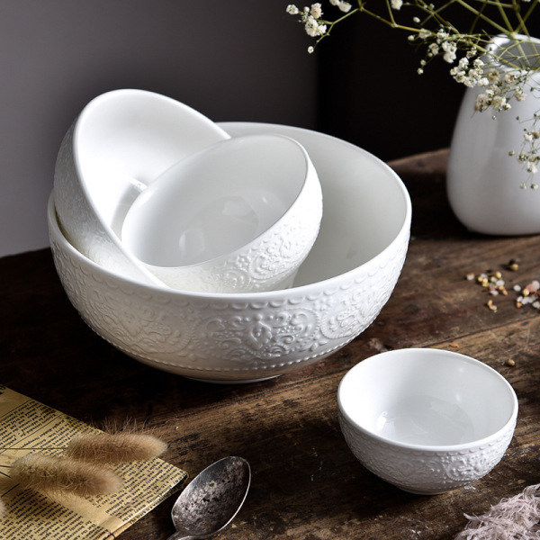 Simple round solid color soup bowl creative salad rice bowl MM2983