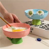 Ceramic pet bowl high foot protection cervical 20220324