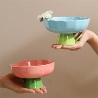 Ceramic pet bowl high foot protection cervical 20220324