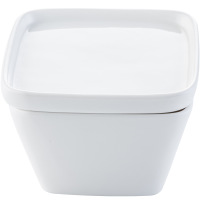 Creative white ceramic square dish MU0042