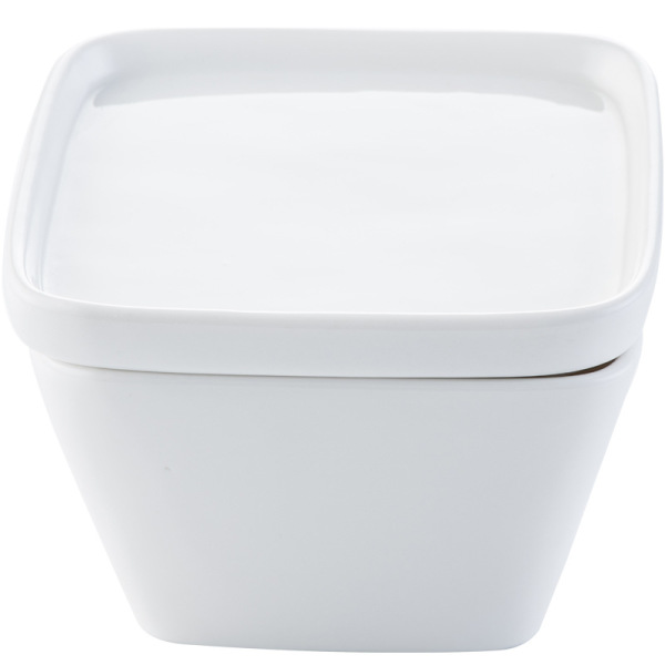 Creative white ceramic square dish MU0042