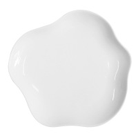 Simple white ceramic irregular soup plate 20221218