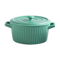 High temperature glazed ceramic bowl with two ears 2020