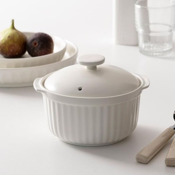 Pumpkin two ears stew pot with cover 20230725