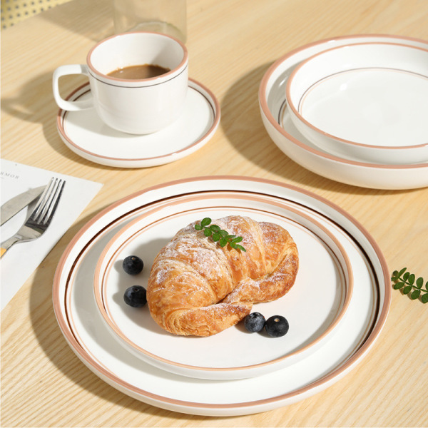 Ceramic simple color coil tableware set 20221202