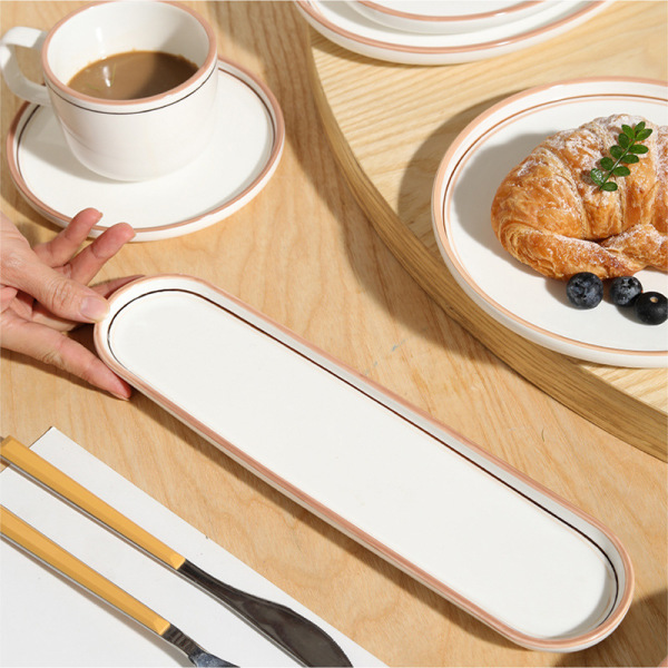 Ceramic simple color coil tableware set 20221202