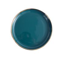 Dark green golden rim ceramic tableware 2020
