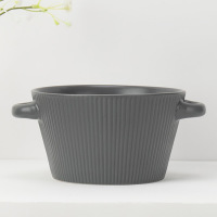 Double ear ceramic large soup bowl 2020