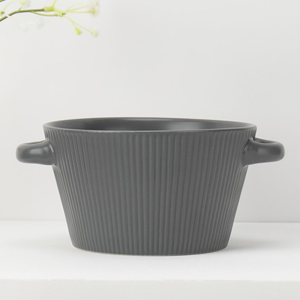 Double ear ceramic large soup bowl 2020