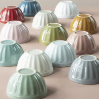 Solid color striped ceramic bowl underglaze color 20230425